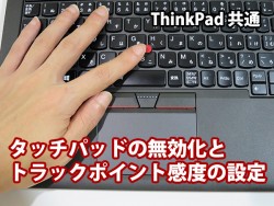 ThinkPad タッチパッドの無効化とトラックポイント感度の設定